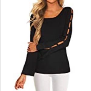 NWT- black long sleeve top